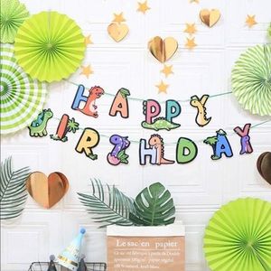 Cartoon Dinosaur Birthday Banner, New